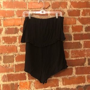 Black strapless romper